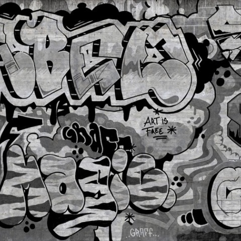 Fototapet, Graffiti, Black, Rebel Walls - Img 2