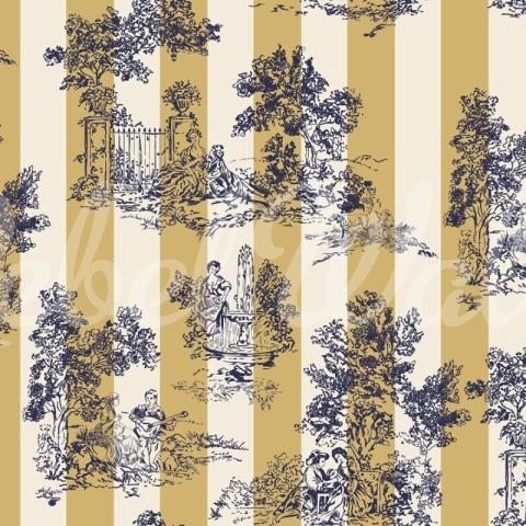 Fototapet, Happy Toile, Mustard, Rebel Walls - Img 2