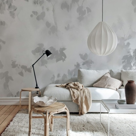 Fototapet, Hazy Leaves, White, Rebel Walls - Img 3
