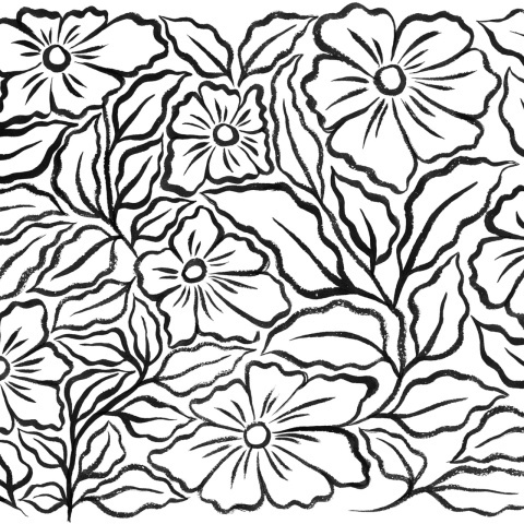 Fototapet, Ink Flowers, Black, Rebel Walls - Img 2
