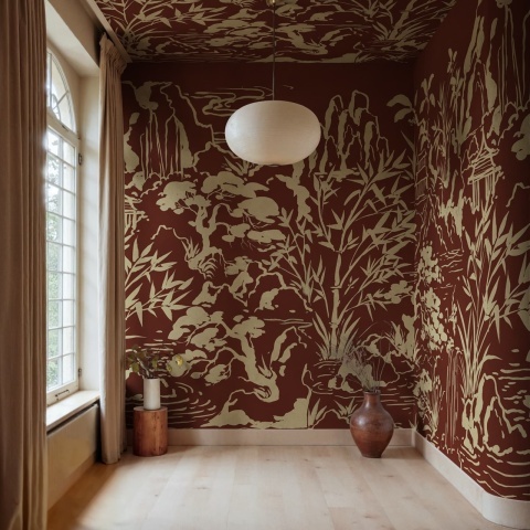 Fototapet, Ink Horizon, Burgundy, Rebel Walls