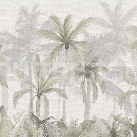 Fototapet, Jungle Canvas, Soft Green, Rebel Walls - Img 2
