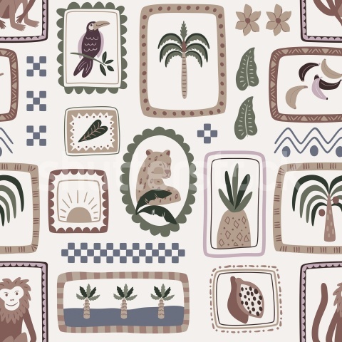 Fototapet, Jungle Frames, Vintage, Rebel Walls - Img 2