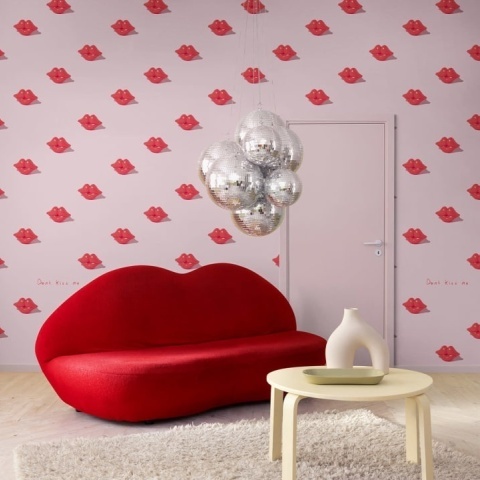 Fototapet, Kissing Booth, Pink, Rebel Walls