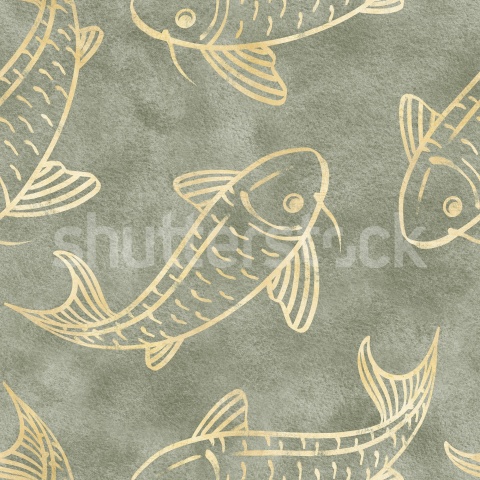 Fototapet, Koi Pond, Green, Rebel Walls - Img 2