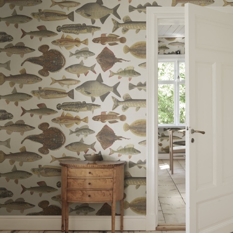 Fototapet lavabil, Scandinavian Fish, Beige, Sandberg - Img 3