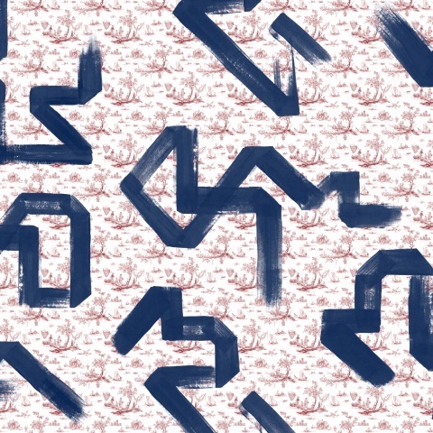Fototapet lavabil Toile Strokes, Garnet, TresTintas - Img 2
