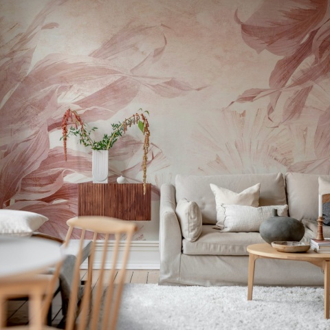 Fototapet, Leafy Dream, Pink, Rebel Walls
