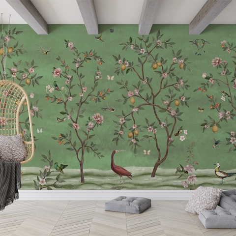 Fototapet Lemon Tree Chinoiserie - Green, Sir Edward - Img 3