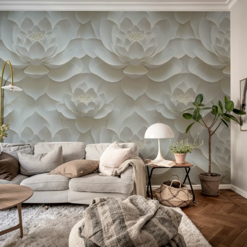 Fototapet, Lotus Dream, White, Rebel Walls