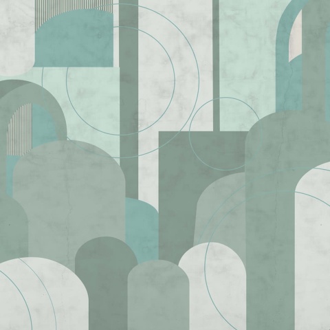 Fototapet, Lovely Arches, Green, Rebel Walls - Img 2