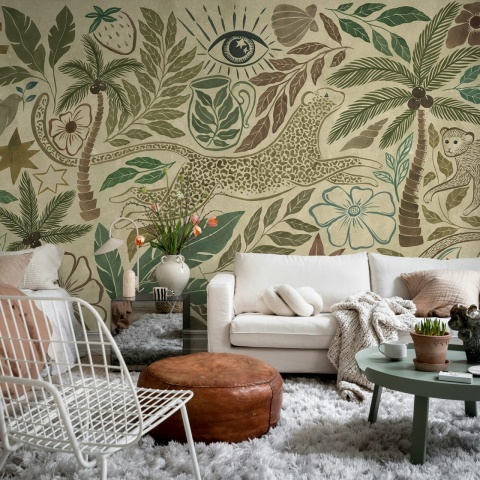 Fototapet, Midnight Tropics, Multi, Rebel Walls