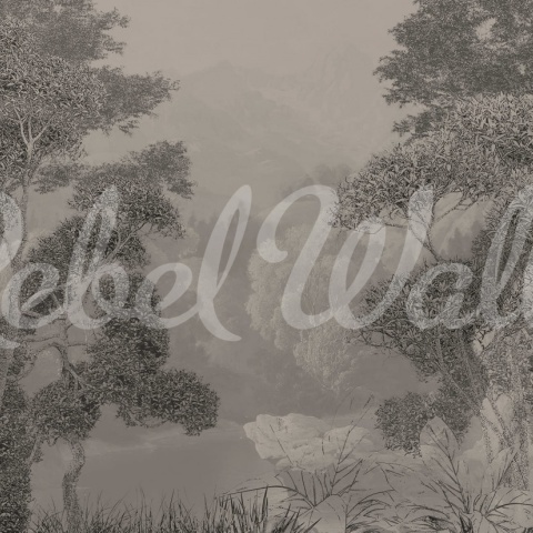 Fototapet, Misty Park, Vintage, Rebel Walls - Img 2
