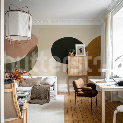 Fototapet, Modern Shapes, Beige, Rebel Walls