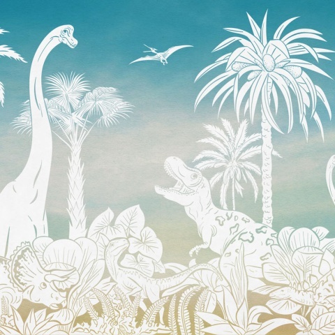 Fototapet Monochrome Dino - Blue Sky, Kikki Belle - Img 2