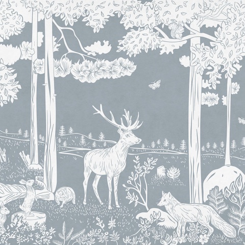 Fototapet Monochrome Forest - Blue, Kikki Belle - Img 2