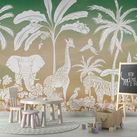 Fototapet Monochrome Jungle - Green Sky, Kikki Belle - Img 4