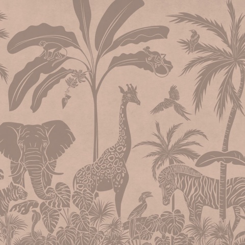 Fototapet Monochrome Jungle - Pink Vintage, Kikki Belle - Img 2