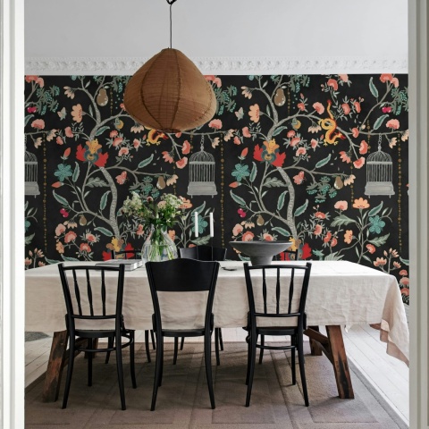 Fototapet, Mystic Garden, Black, Rebel Walls
