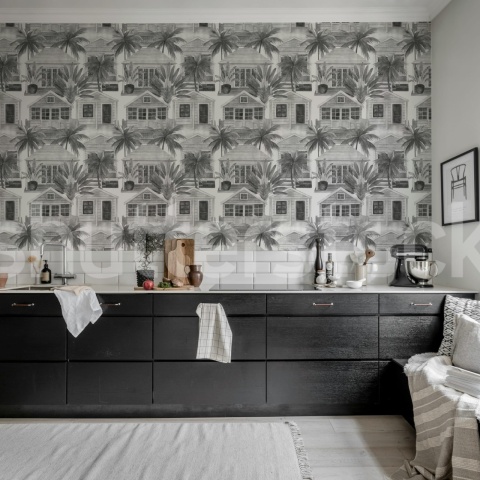 Fototapet, Palm Residence, Gray, Rebel Walls - Img 3