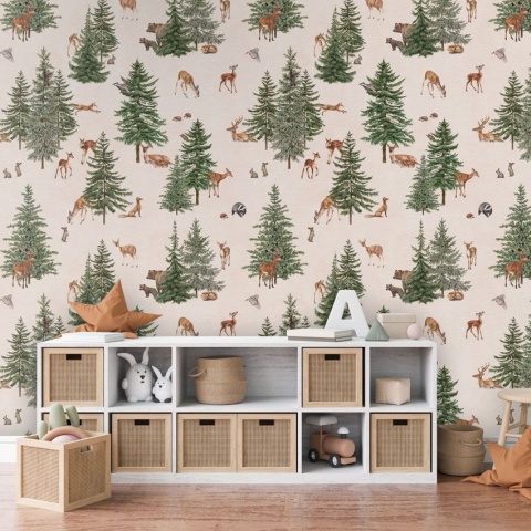 Fototapet Pine Forest - White, Kikki Belle - Img 3