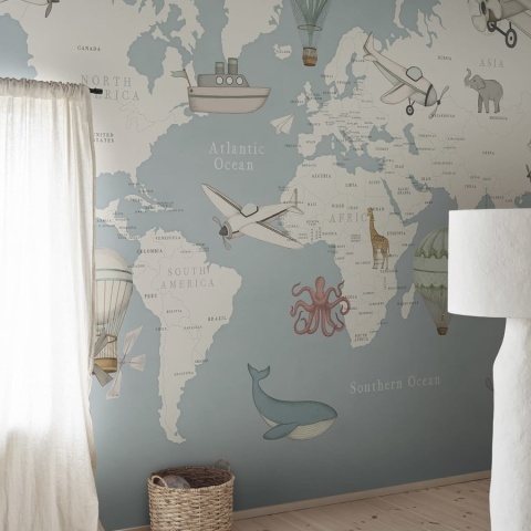 Fototapet, Playful World, Light Blue, Rebel Walls - Img 3