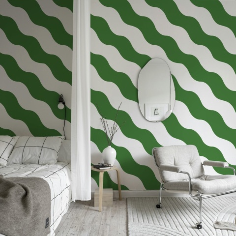 Fototapet, Polka Stripe, Green, Rebel Walls - Img 3