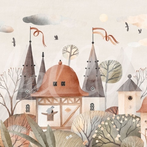 Fototapet, Rabbit Town, Autumn, Rebel Walls - Img 2