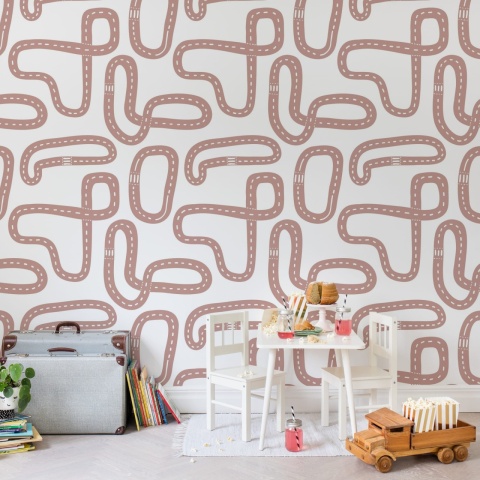 Fototapet, Race Track, Soft Pink, Rebel Walls - Img 3