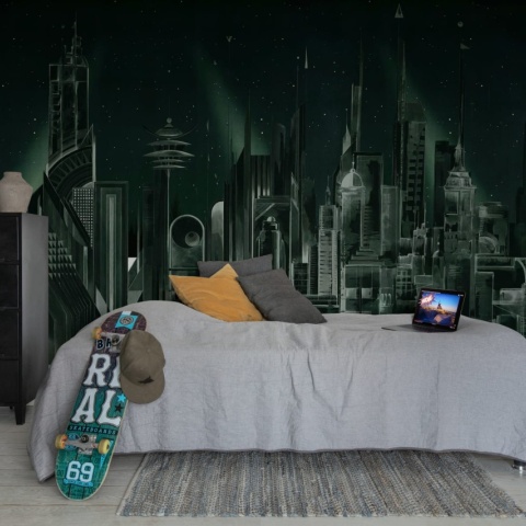 Fototapet, Sci-Fi Town, Green, Rebel Walls - Img 3