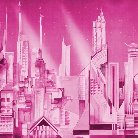 Fototapet, Sci-Fi Town, Pink, Rebel Walls - Img 2