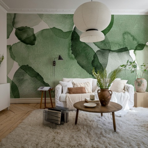 Fototapet, Shadow Petals, Green, Rebel Walls
