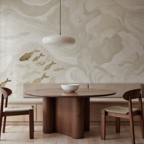 Fototapet, Silent Stream, Beige, Rebel Walls