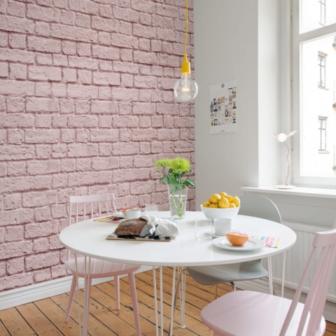 Fototapet, Soft Bricks, Pink, Rebel Walls - Img 6