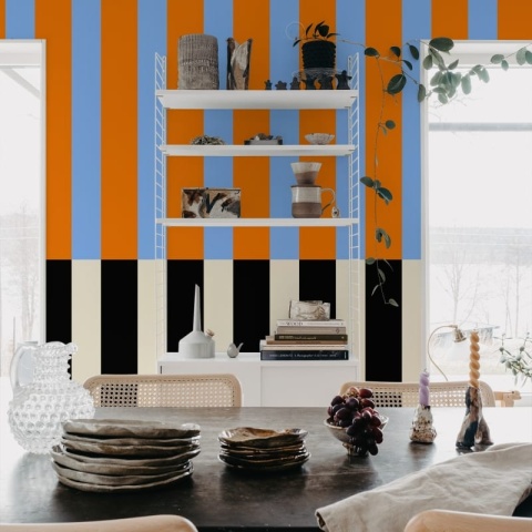 Fototapet, Stripped, Orange &amp; Blue, Rebel Walls - Img 6