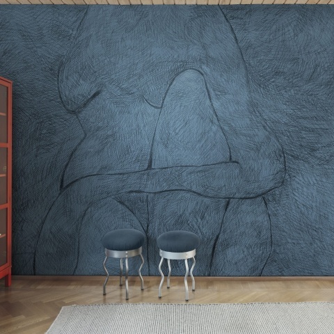 Fototapet, Subtle Figure, Blue, Rebel Walls - Img 3