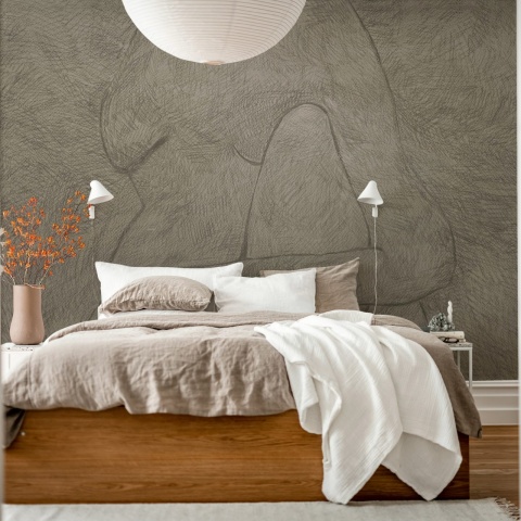 Fototapet, Subtle Figure, Light Brown, Rebel Walls