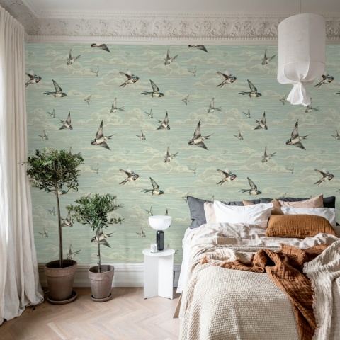 Fototapet, Swallow Sky, Vintage Blue, Rebel Walls