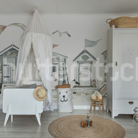 Fototapet, Tiny Beach Houses, Soft, Rebel Walls