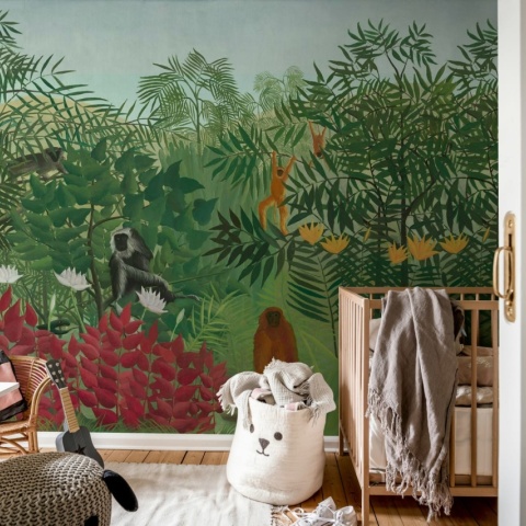 Fototapet, Tropical Forest With Monkeys by Rousseau, Rebel Walls