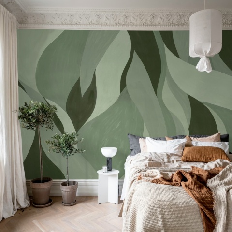 Fototapet, Velvet Flames, Green, Rebel Walls - Img 3