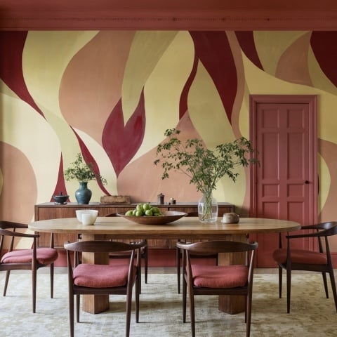 Fototapet, Velvet Flames, Pink, Rebel Walls