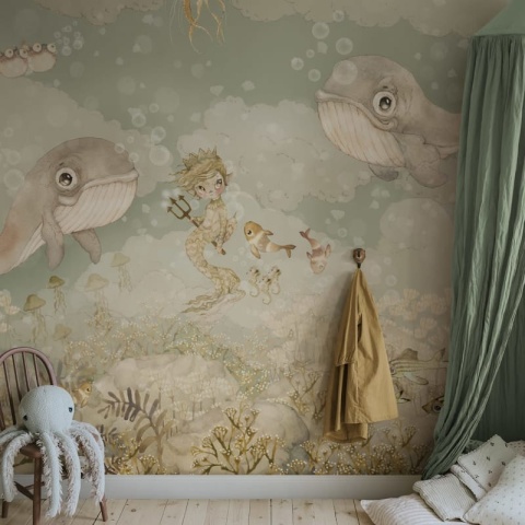 Fototapet, Water Song, Aqua Green, Rebel Walls - Img 3