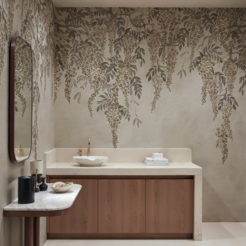 Fototapet, Whispers Wisteria, Gray, Rebel Walls