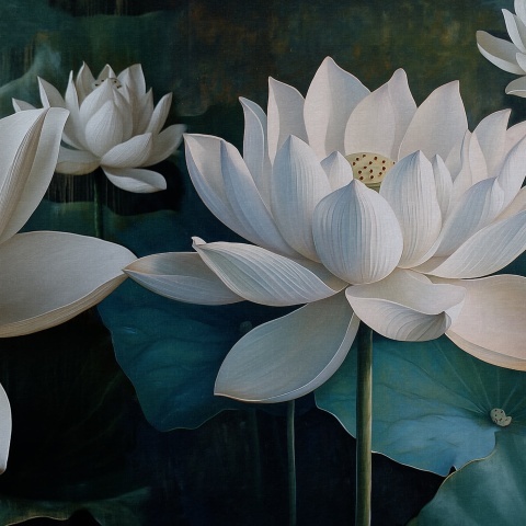 Fototapet, White Lotus, Day, Rebel Walls - Img 2