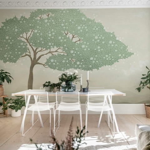Fototapet, Windy Tree, Light Green, Rebel Walls - Img 3