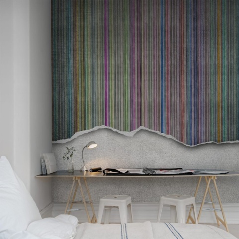 Fototapet, Worn Wall, Multi Stripe, Rebel Walls