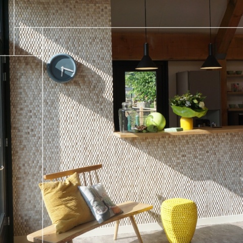 Panou decorativ 3D, Tec, Baileo White Wash, 6 placi 40x40cm, 0.96 mp - Img 10
