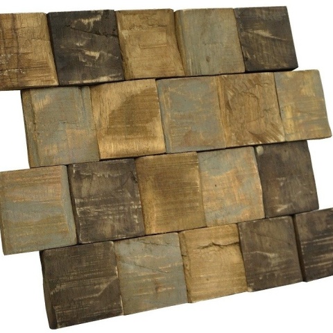 Panou decorativ 3D, Tec, Sasadu Antique, 14 placi 33x24cm, 1 mp - Img 8