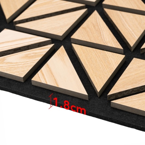 Panou riflaj acustic decorativ, MDF si pasla, AC37, 50x50x1.8cm, Stejar - Img 3